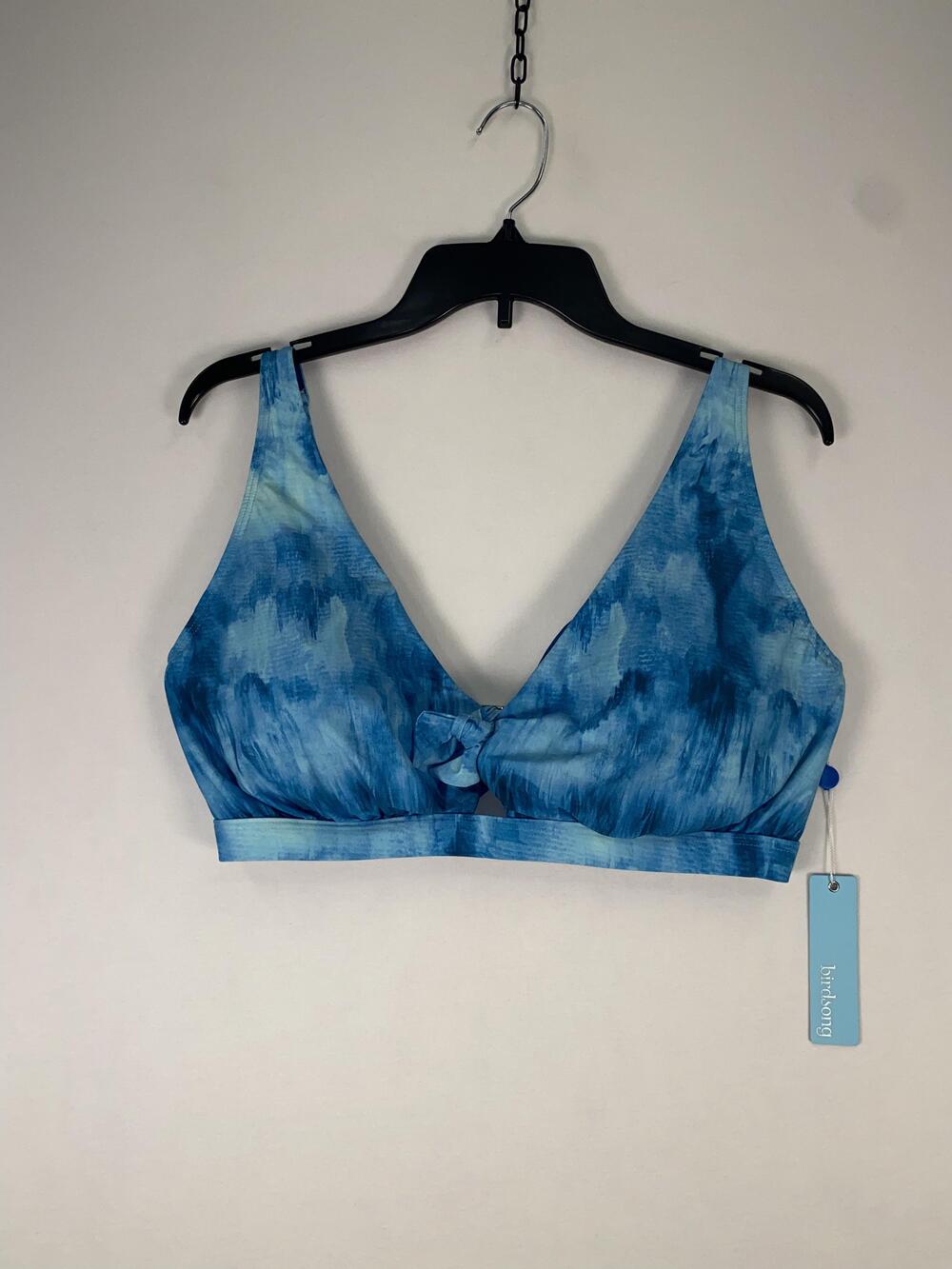 Birdsong Swim Top Womens 40H Blue Tie Dye Bralette Adjustable Straps Lined